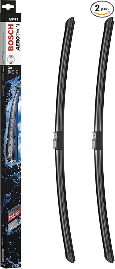 Bosch Automotive Aerotwin 3397118948 Original Equipment Replacement Wiper Blade - 26"/26" (Set of 2) Side Lock 22mm | Driver and Passenger Side Original Equipment Replacement Blades