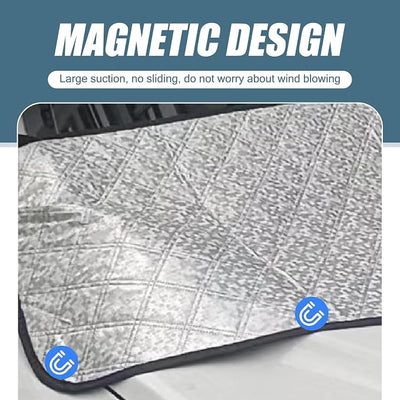 1 PC Car Front Windshield Rain Trough Protection Cover, 66.9" x 17.7" Wiper Dust Frost Proof Cover for All Seasons, Adsorption Non-Destructive Installation Cover, Universal for Cars (Silver)