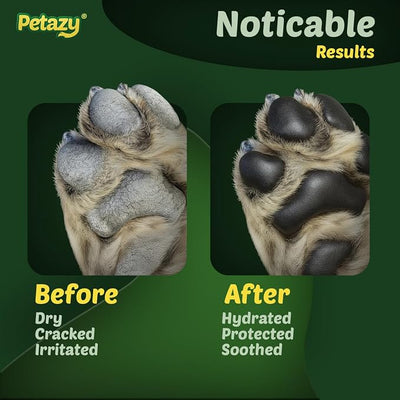 Petazy Dog Paw Balm – Itch Away Formula for Itchy, Dry, Cracked & Irritated Paws | Lick-Safe, Natural Relief with Coconut Oil, Aloe Vera & Shea Butter | Paw & Nose Balm for Dogs & Cats, 2.1 oz
