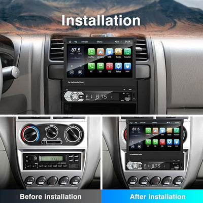 Single-Din-Touchscreen-Radio,Carplay&Android Auto,Car Stereo Backup Camera | Bluetooth/FM/RDS Radio/Type-C/USB/SD/MP4/MP5 Player EZoneTronics