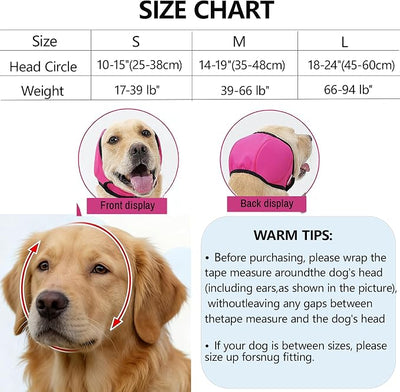 Dog Ear Muffs for Noise Protection, Soft Quiet Dog Ear Headband, Dog Ear Covers for Anxiety Relief, Calming No Flap Ear Wraps for Dog Hematoma Fireworks Thunderstorms Bathing Grooming