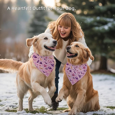 Pink Girl Cowboy Bandanas, Cowboy Costume Dog Scarf, Cowgirl Accessories for Medium Large Dogs