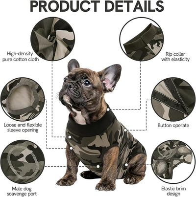 SAWMONG Recovery Suit for Dogs Female Male, Breathable Dog Onesie After Surgery Spay Neuter, Professional Dog Surgical Suit, Substitute Pet E-Collar Cone, Camouflage, X-Large