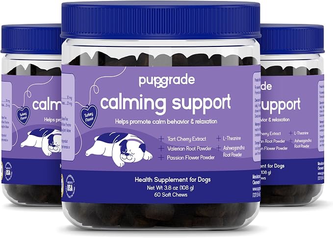 Calming Support Soft Chews for Dogs, Turkey Flavor - 180 Count | Promotes Relaxation & Normal Stress Response for Everyday Calm & Separation - with L-Theanine, Ashwagandha & Valerian Root