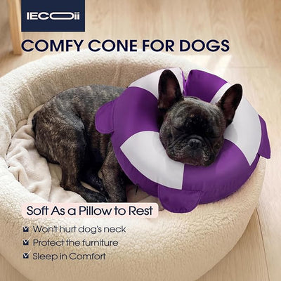 IECOii Inflatable Dog Recovery Collar, Comfortable Cone Alternative | Comfort Beyond the Cone | Pillow-Like Recovery | Full-View Freedom | Lick-Free Healing | Stay-Put Comfort | Easy-Clean Design