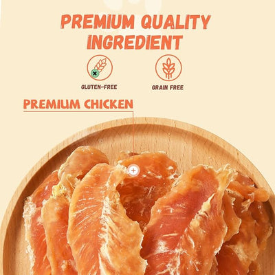 Pawmate Dog Treats Chicken Jerky Tenders, Healthy Human Grade Chicken w/Taurine Rawhide-Free Grain-Free, High Protein Training Reward Treats Snacks for Small Medium Large Breed, 12 Counts, 10.6 oz