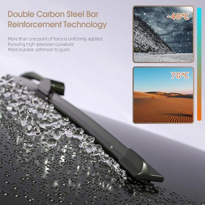 Compatible With Ford Mustang 2007-2021 Front Windshield Wipers Water Repellent Available in All-Seasons OEM Quality 2PCS 22"+20"