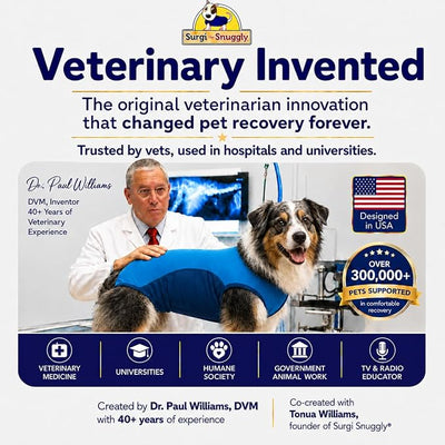 Surgi Snuggly Dog Surgery Recovery Suit - Dog Onesie for Post Surgery Recovery, Female Spay & Male Neuter - Surgical Suit for Dogs, E-Collar Cone Alternative, Double Blue - 2X-Large - 31" - 35" (EC)