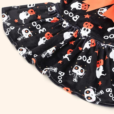 CuteBone Turtleneck Dog Velvet Dress Halloween Puppy Skirt Costume Pet Clothes Cat Apparel with Bow Hair Rope for Small Dogs CVD22XS