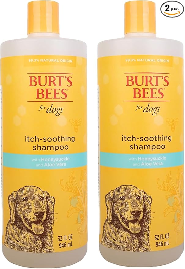 Burt's Bees for Pets Itch Soothing Dog Shampoo with Honeysuckle, 95% Natural Origin, pH Balanced, No Sulfates, Parabens, or Phthalates, Relieves Itchy Skin, 32 Fl Oz - 2 Pack