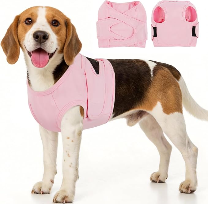 BRKURLEG Chest Recovery Suit for Dogs, Dog Chest Wound Cover, Breathable & Soft Pet Surgery Recovery Suit, Anti-Licking Wound Vest, Not for Spay/Neuter Surgeries, Pet Cone Alternative, Pink M