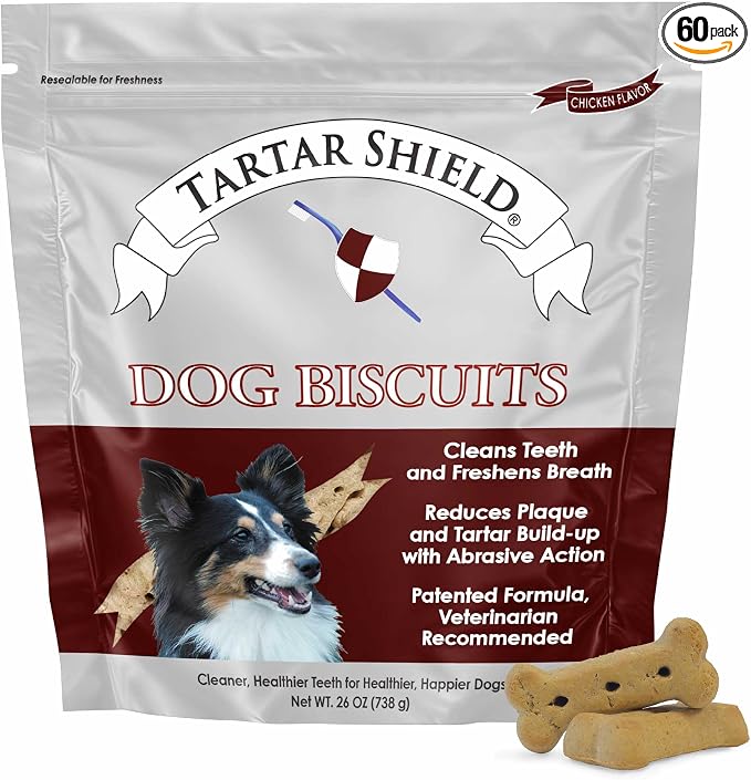 Dental Dog Biscuits | Safe Daily Treats | Cookie Cleans Teeth & Gums Fresh Breath Natural Oral Health Support | Tasty Lean Chicken Flavor | USA Made