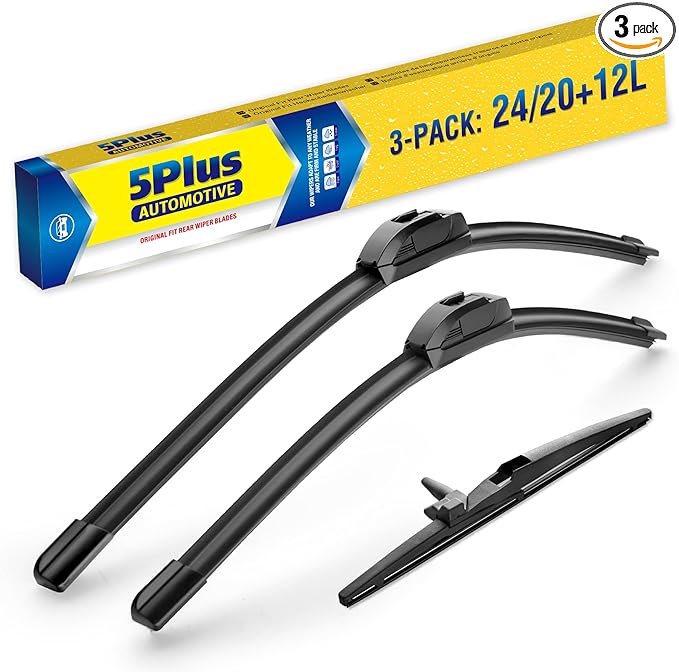 5 PLUS Custom-Fit Wipers fits Toyota 4Runner 2010-2024 Windshield Wipers | 24"+20"+12" Front Rear Wipers Set,OEM Original Equipment Replacement,All-Seasons,Streak-Free Wiping,Quiet Clear Visibility