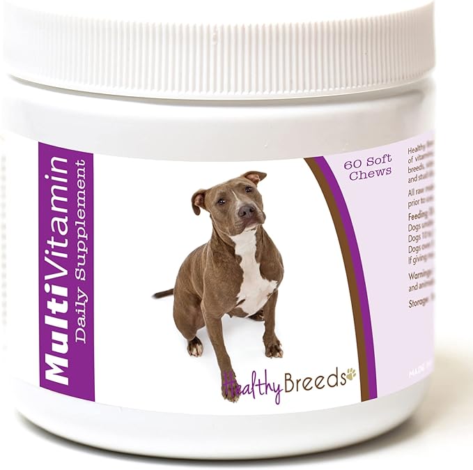 Pit Bull Multivitamin for Dogs - Vet Recommended Daily Supplement - Bacon Flavored - 60 Soft Chews