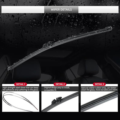 Rear Wiper Blade Assembly, Back Windshield Wiper Blades Arm Accessories Replacement for Ford Edge 2015-2024, Rear Wiper Blade and Arm Set for 2015 2016 2017 2018 2019 2020 2021 2022 2023 2024