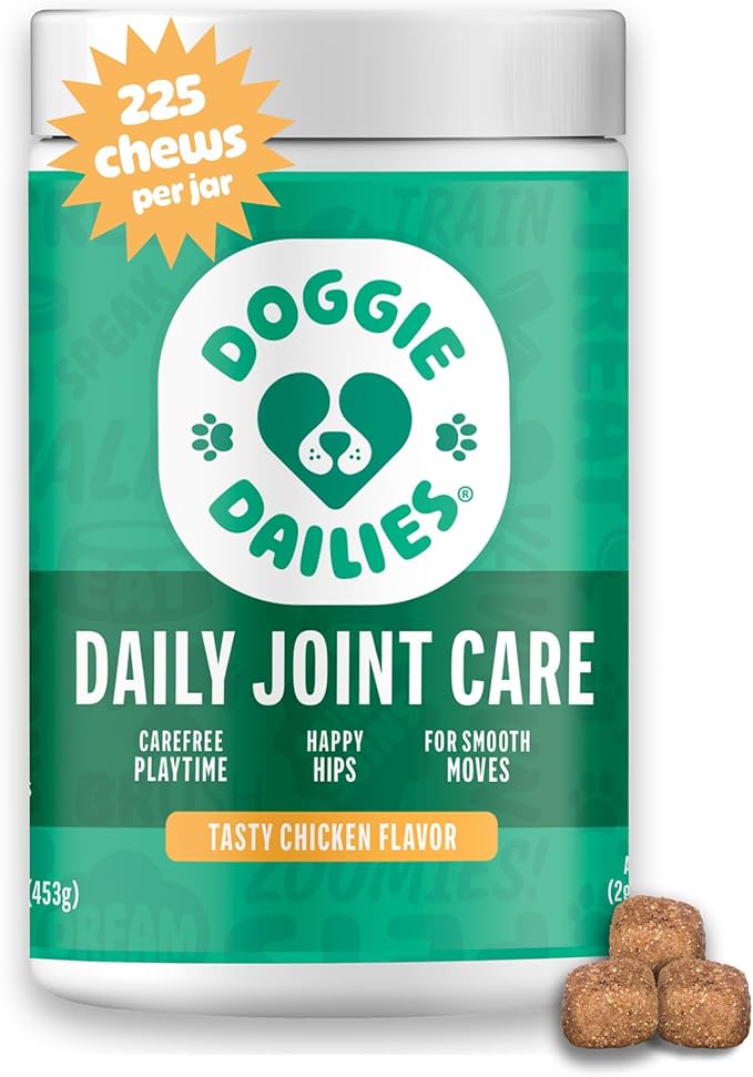 Hip and Joint Supplement for Dogs, Glucosamine Chondroitin, Premium Hip and Joint Chews for Dogs All Breeds & Sizes, Dog Vitamins and Supplements, (Chicken) 225 Chews