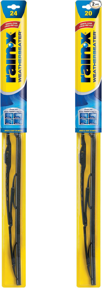 Rain-X 820146 WeatherBeater Wiper Blades, 24" and 20" Windshield Wipers (Pack of 2), Automotive Replacement Windshield Wiper Blades That Meet Or Exceed OEM Quality And Durability Standards