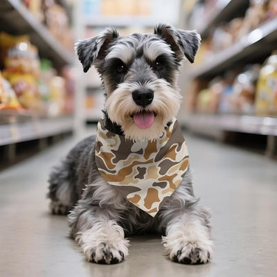 KEIAHUAN Duck Camo Hunting Dog Bandanas 1 Pack Triangle Reversible Pet Scarf for Boy and Girl Triangle Pet Bibs Scarf Pet Costume Accessories Decoration