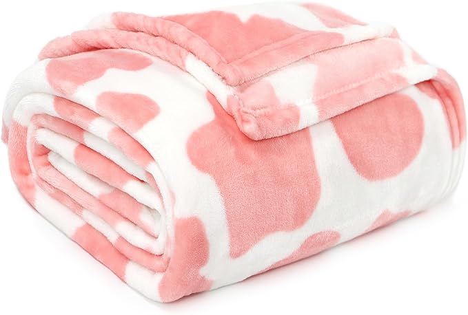 Pink Throw Blanket for Girls, Soft Warm Small Fleece Throw Blankets for Toddlers Kids, Pink Gifts for Birthday Baby Shower, Plush Home Room Decor 40x50 inches