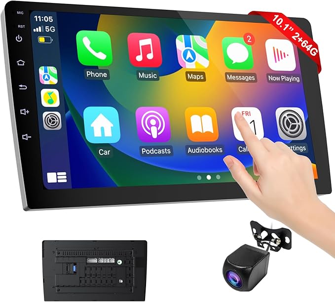 Carplay Screen for Car,10.1 inch Wireless CarPlay & Android Auto,Backup Camera,Double Din Car Stereo,GPS Navigation,ZLink,Audio Receivers,Music Player (10.1 inch)