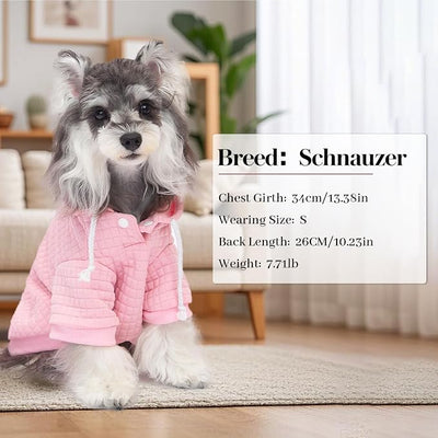 2 Pack Dog Hoodie Sweaters for Small Medium Dogs Warm Dog Clothes for Large Dogs Soft Waffle-Like Laminated Sweatshirt Bulldog (Pink+Rose, S/M (Back: 13",Chest: 18.5", Neck: 12"))