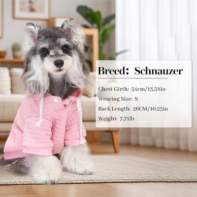 2 Pack Dog Hoodie Sweaters for Small Medium Dogs Warm Dog Clothes for Large Dogs Soft Waffle-Like Laminated Sweatshirt Bulldog (Pink+Rose, M (Back: 15.5",Chest: 21.6", Neck: 13"))