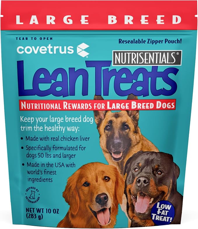 Nutrisential Lean Treats for Large Dogs - Soft Dog Treats for Large Dogs - Nutritional Low Fat Bite Size K9 Treats - Chicken Flavor - 10oz -1 Pack