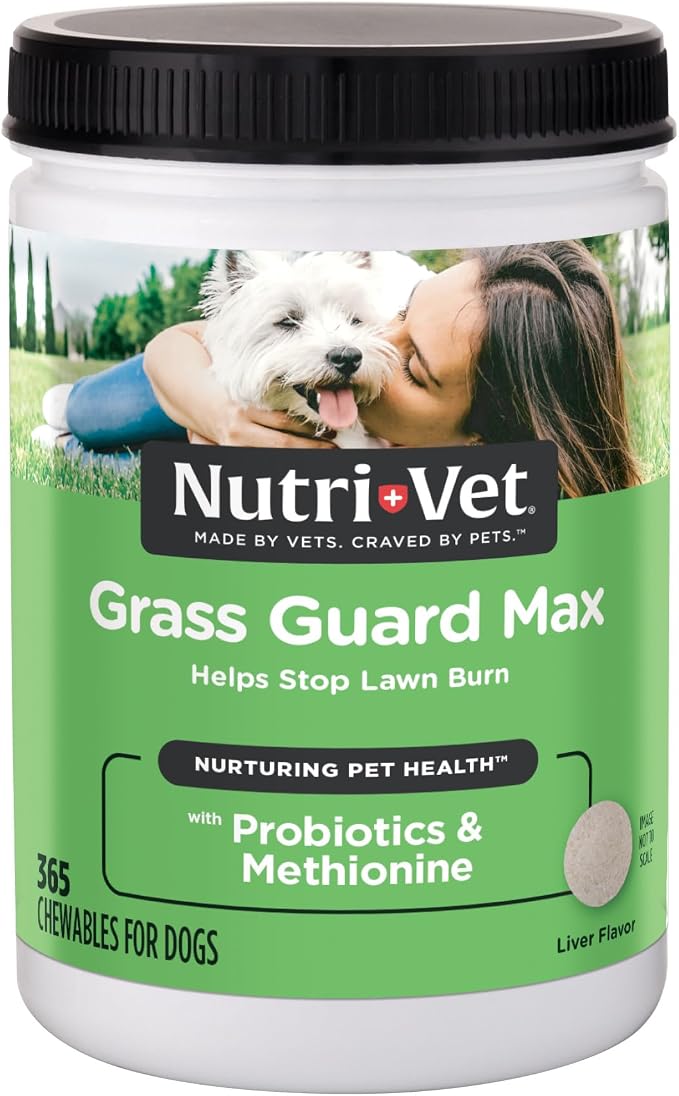 Grass Guard Chewables for Dogs, Prevents Lawn Burn from Dog Urine, Protects Grass, and Supports Digestive Health, 365 Count