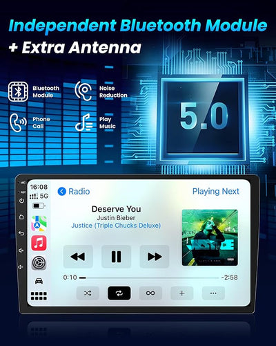Car Radio for Ford F150 2009-2014: [4Core 64G ROM] 9 inch HD Touchscreen Stereo with Wireless CarPlay Android Auto GPS 5G WiFi FM RDS DSP SWC Mirror Link, Free Backup Camera (Only fit Manual AC)