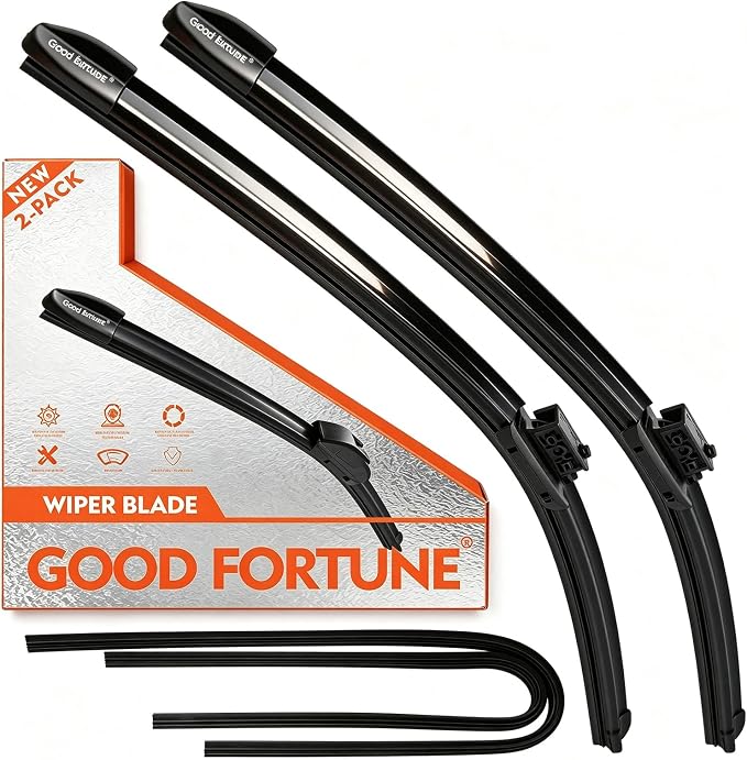 Good Fortune 22"+22" Graphene Coating Windshield Wiper Blades Top Lock 2Pk | car Beam Blade|sk6 High Carbon Steel Core|Reusable Frame+2 Refills|for Mercedes-Benz glc300 2016-2023 for C63 AMG 2015-2023