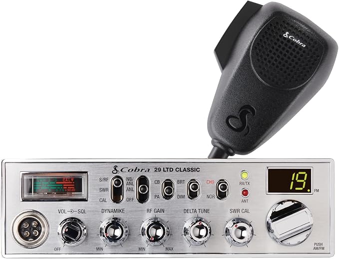 Cobra 29 LTD Classic AM/FM Professional CB Radio - Easy to Operate, Emergency Radio, Instant Channel 9, 4-Watt Output, Full 40 Channels, Adjustable Receiver and SWR Calibration, Black