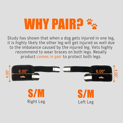 NeoAlly - 3-in-1 Dog Splint Front Leg Support, Front Leg Brace with Rigid and Spring Inserts, Dog Leg Sleeve for Pet Mobility, Stability, & Protection, With Reflective Straps, S-M, 1 Pair