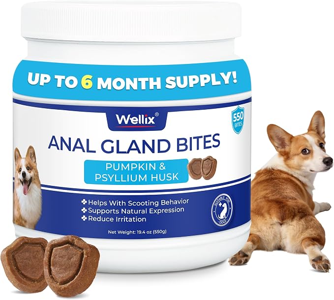 Anal Gland Chews for Dogs (19.04 oz), Dog Gland Supplement to Support Stool Quality, Dog Probiotics for Digestive & Gut Health - Rich in Pumpkin & Dietary Fiber - Chicken Flavor