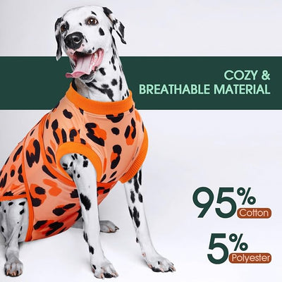 Kuoser Dog Recovery Suit for Dogs After Surgery,Professional Surgical Onesie for Female Male Dogs Spay Neuter,Soft Dog Surgery Suit Bodysuit for Abdominal Wounds Skin Disease,Orange XS