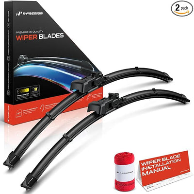 A-Premium 20" + 20" Windshield Wiper Blades Compatible with Mazda | for Tribute 2008 2009 2010 2011, TL2 Connector, with Wear Indicator & Towel, Left and Right, Pack of 2