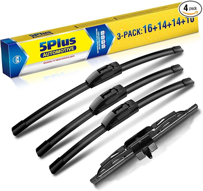 5 PLUS Custom-Fit Wipers fits Toyota FJ Cruiser 2007-2014 Windshield Wipers | 16"+14"+14"+10" Front Rear Wiper Set,OEM Original Equipment Replacement,All-Seasons,Streak-Free Wiping,Quiet Clear Visibility