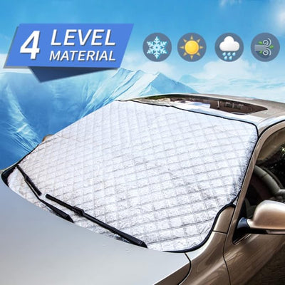 MITALOO Car Windshield Snow Cover with 4 Layers Protection Winter Frost Snow Ice Cover Auto Sun Shade for Cars Trucks Vans and SUVs(No Elastic Bands Included)