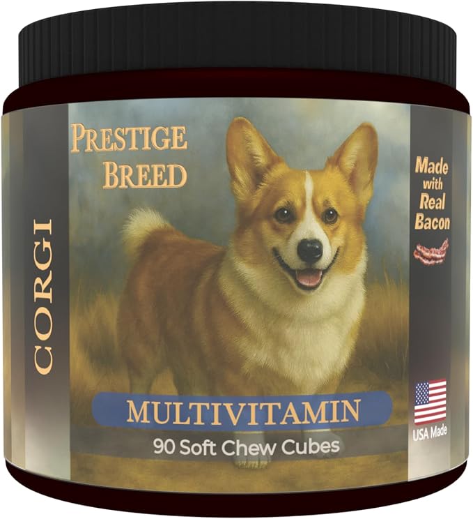 Multivitamins, Balanced Nutrition for Your Corgi, 90 Count, Made in the USA with Real Bacon