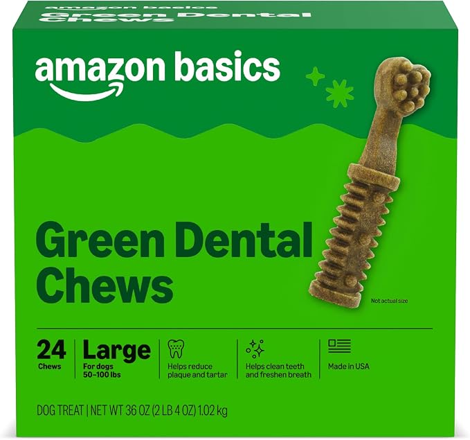 Dental Dog Treats to Help Clean Teeth & Freshen Breath for Large Dogs, Unflavored, Per Pack: 24 Count, 2.25 pounds (Previously Wag)