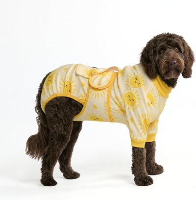 Spark Paws Dog Surgery Recovery Suit – Dog Recovery Suit After Surgery, Anti-Lick Dog Onesie, Abdominal Wound Protector, Soft Cone Alternative for Spay Neuter Male Female Pet Recovery - Sunshine - 2XL