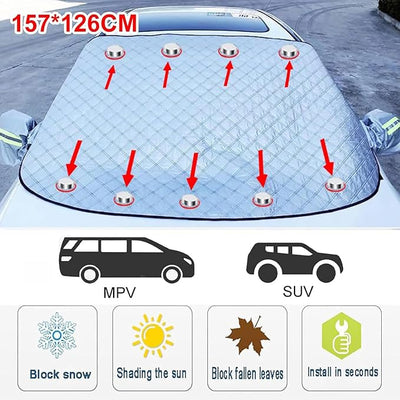 Car Windshield Snow Cover for Toyota Camry 2018-2024, Front Window Windscreen Cover Winter Magnetic Windshield Frost Cover with Side Mirror Automotive Accessories,B/157×126cm