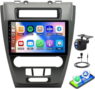 4+64G Android 14 Car Radio Stereo Upgrade for Ford Fusion/Mondeo/Mustang 2009-2012 10.1" Touch Screen GPS Navi Head Unit Radio Double Din w/Wireless Carplay & Android Auto Bluetooth DSP SWC WiFi FM