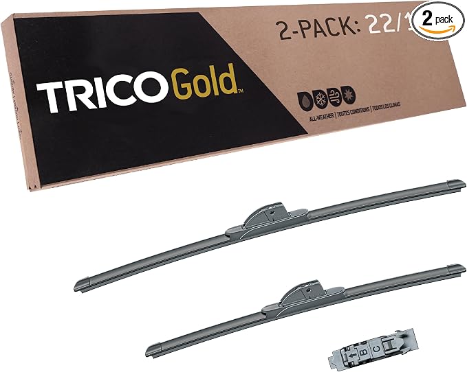 TRICO Gold™ (18-2218) 22 & 18 Inch Pack of 2 Automotive Replacement Windshield Wiper Blades for My Car Premium All Weather Beam Blade for Select Vehicle Models