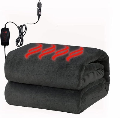 VaygWay Sherpa Fleece Travel Blanket – Comfortable Blanket for Car -Premium Quality Grey Fuzzy Soft Plush Warm 59" x 43” Home and Car Automotive Blanket- for Winter, Camping, Office, Summer (Black)