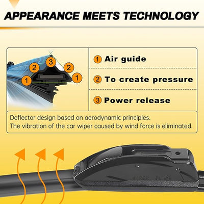 AUTOBOO 13" and 13" Windshield Wipers Blades (Pack Of 2),OEM Quality Premium All-Seasons Wiper blades,Stable and Quiet wiper blades