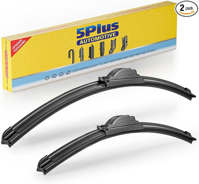 5 PLUS 24 and 22 Inch Front Wiper Blades 2-Pack, Size Pair Options | Windshield Wiper Size Pairs, Multi-Adapter Design, Smooth Wiping, All-Weather Performance, Easy Install