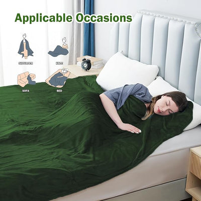 Eydna Electric Heated Blanket Full Size 72"x84",Fast Heating Throw, Soft Microplush for Bed & Couch, 10 Hours Auto Off & 5 Heating Levels, Machine Washable, Gifts for Womens & Family-Green
