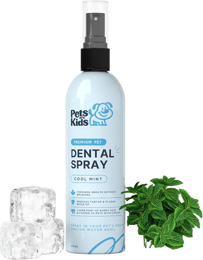 Dog Dental Spray - 8oz Premium Dog Breath Spray & Dental Care - Natural Breath Freshener, Fights Tartar, Plaque & Gum Disease, Mouthwash for Dogs & Cats - Mint Formula Water Additive