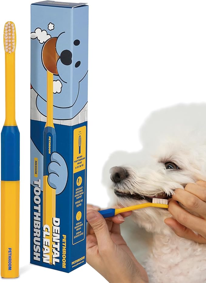 Pet Toothbrush | Dogs and Cats Teeth Brushing Cleaning Tooth Care | Soft Bristle Cleaning Toothbrush for Dog Puppy Cat, Removing Old Plaque and Tartar (Medium)