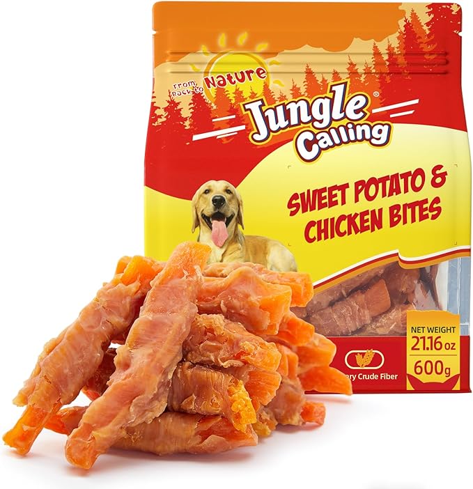 1.33 lb Dog Treats for Medium/Large Breeds Rewards - Chicken Wrapped Sweet Potato, Grain Free, Rawhide Free, Easy to Digest Treat Chews & Training Treats